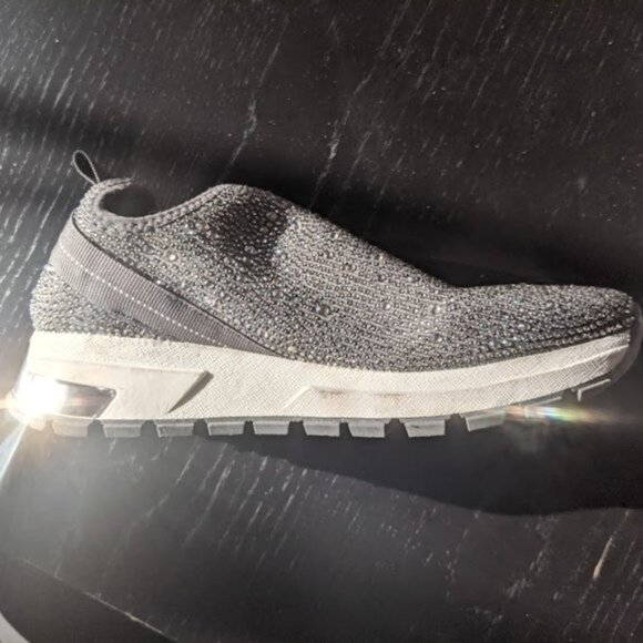 STEVE MADDEN Sparkly Silver Gray Slip on Sneakers Shoes Fit Size 7 - 7.5 - Picture 7 of 12